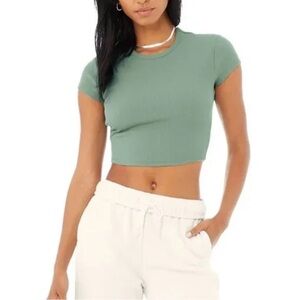 Alo Olive Green Women's Ribbed Top Size XS